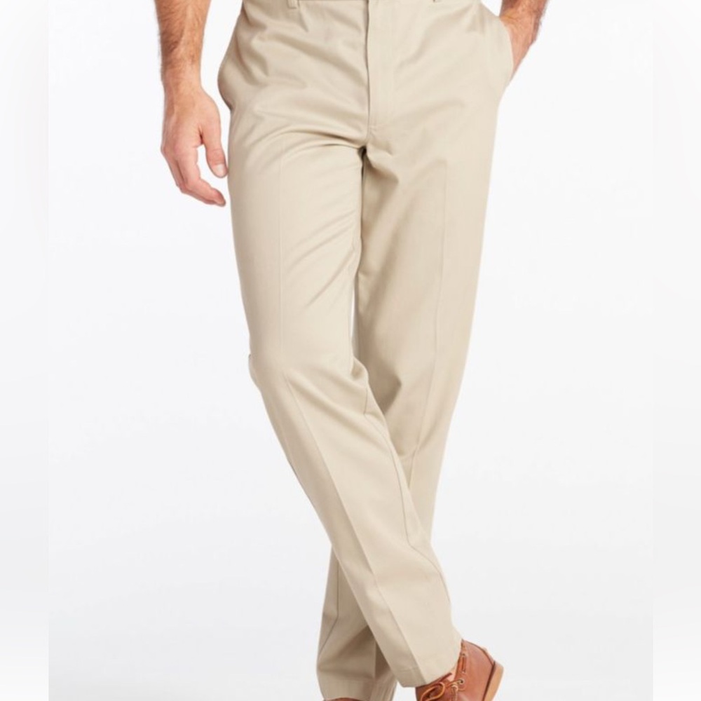 L.L. Bean Tan Chinos Wrinkle-Resistant Pants